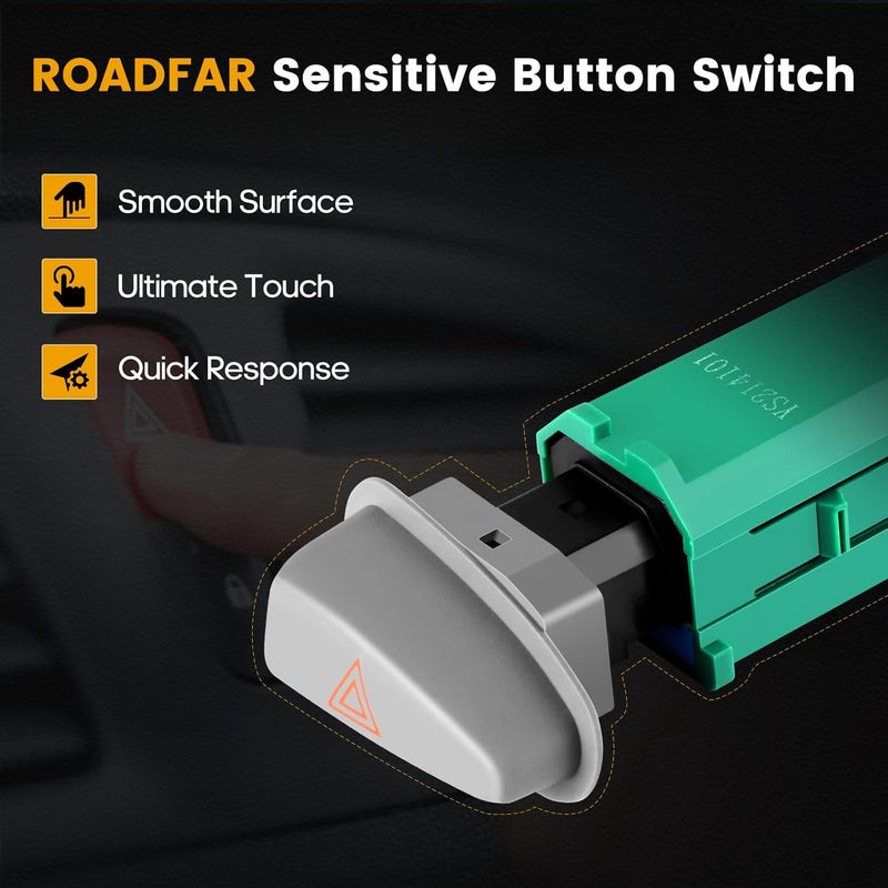 ROADFAR fits for 1999-2005 Pontiac Grand AM Hazard Warning Switch Control Switch Factory Replace OE# 10359039 - Image 4